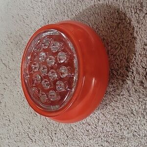 Vintage Fenton Satin Orange Bowl with Glass Flower Frog